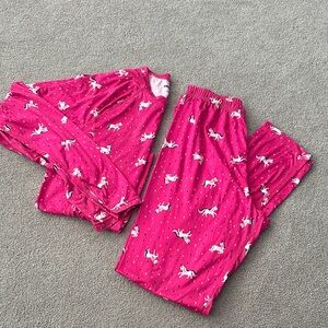 Unicorn Print Pink Kids long underwear